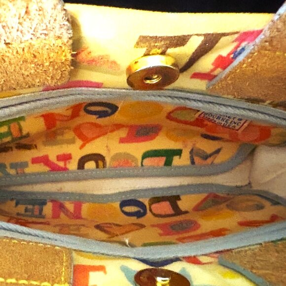 Dooney & Bourke Vintage Y2K Crayon Alphabet Hand/Crossbody with Gold Hardware - Picture 9 of 11